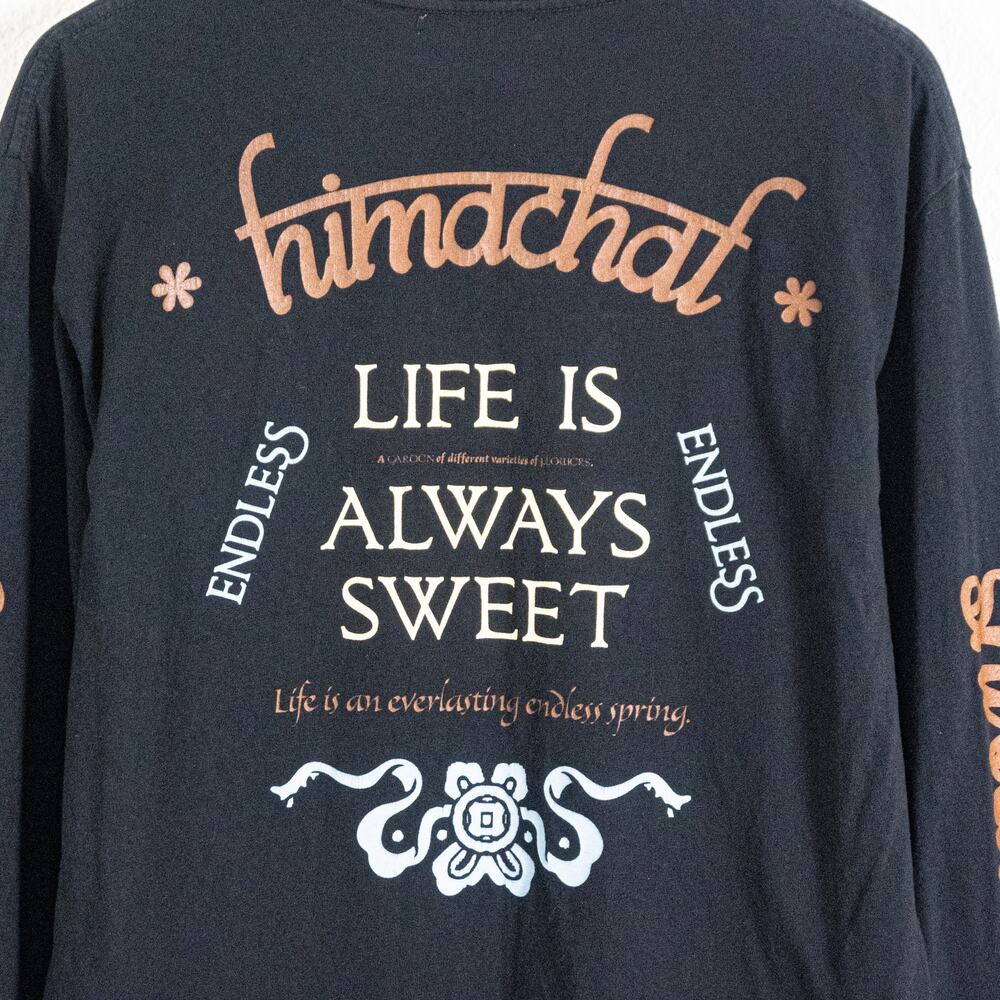 John Elliott Life Is Always Sweet Long Sleeve University Tee In Black Sz 0 View 6